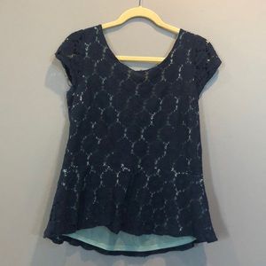 Blue lace top